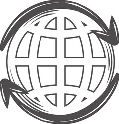 globe map world arrows rotation around icon vector image