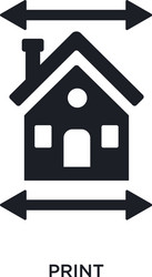 print isolated icon simple element from real vector image