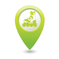 rollerskates green map pointer vector image