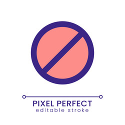 stop sign pixel perfect rgb color ui icon vector image