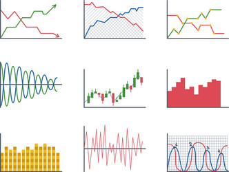 business data graph analytics vector image