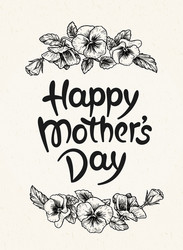 happy mothers day card with text and frame vector