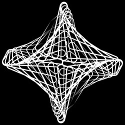 monochrome spirograph element with intersecting vector image