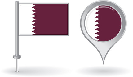 Qatar Pin & Map Pointer Flags vector image