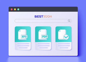 set pdf file document eps vector image