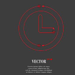 Watch flat modern web button and space for your vector