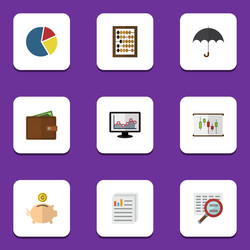 flat icon incoming set of diagram graph scan vector image