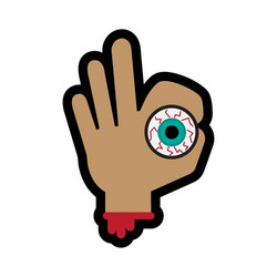 flat with shadow icon and mobile application hand vector image