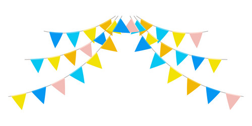 garland with triangle flags decorative bunting vector image