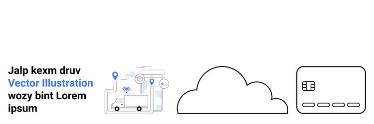 logistics and cloud computing representation vector image