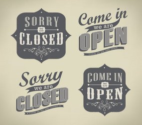 open vintage retro sign Vector Image