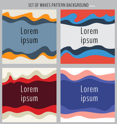 set of multicolor wave design element background vector image