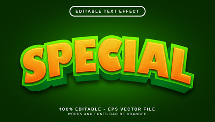 special 3d text effect and editable vector image