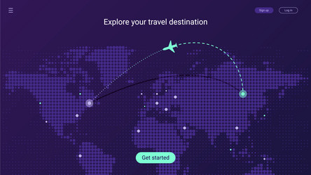 Travel landing page concept world map vector