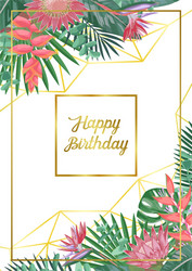 Tropical Birthday Card Vector Image