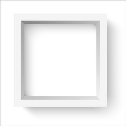 White Square Frame with Shadow vector image