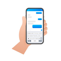 chat interface application with dialogue window vector image
