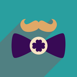 flat web icon with long shadow mustache butterfly vector image