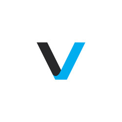 Letter v simple loop 3d flat logo Royalty Free Vector Image