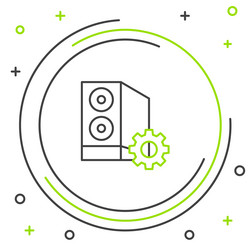line case of computer setting icon isolated vector image