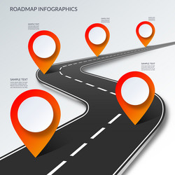 Roadmap Timeline with Pin Pointers vector image