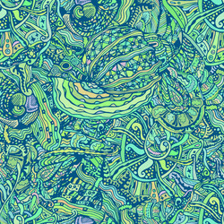 seamless pattern with abstract shells vector image