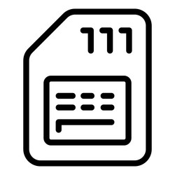 sim card overview icon outline data result vector image