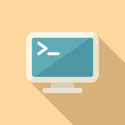 system monitor icon flat computer vector image