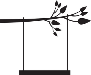 Tree with a swing Royalty Free Vector Image - VectorStock