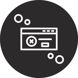 dialog box error inverted circle black vector image