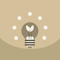 light save planet on ecology style lamp with leaf vector image