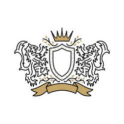 lion coat arms logo icon Vector Image
