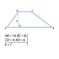 problem of finding the height trapezoid vector image