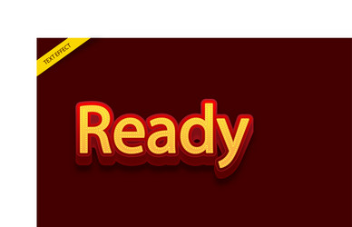 ready red glow 3d text effect vector image
