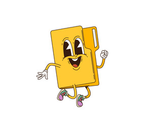 Retro Computer Folder Character vector image