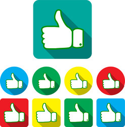 Set thumbs up and down on different backgrounds vector