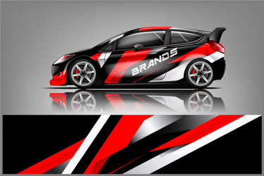 Sport Car Racing Wrap Vector Image