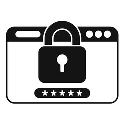 secured web icon simple cyber forgot vector