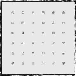 web simple linear icons set vector image
