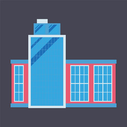 Commercial building architecture in flat design Vector Image