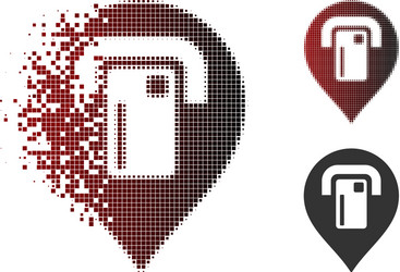 disappearing pixel halftone atm map pointer icon vector image