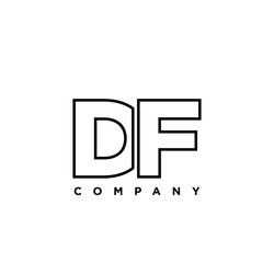 Elegant DF Monogram Logo Template Vector Image
