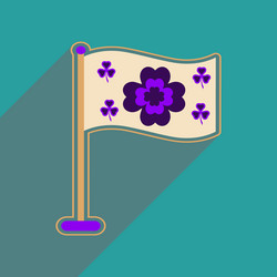 flat web icon with long shadow flag clover vector image