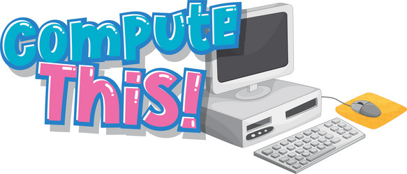 font design for word compute this with computer vector image