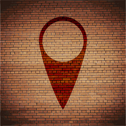 map pointers flat modern web button and space vector image