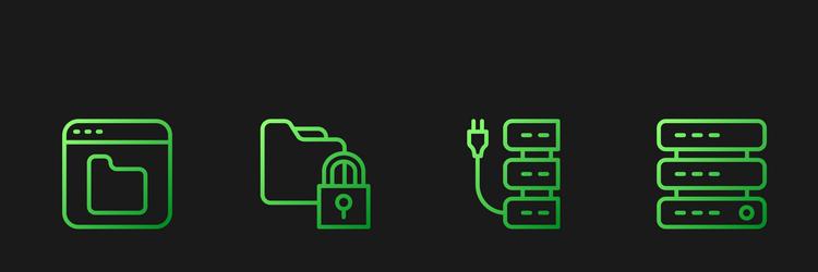 set line server browser files folder and lock vector image