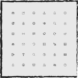 web simple linear icons set vector image
