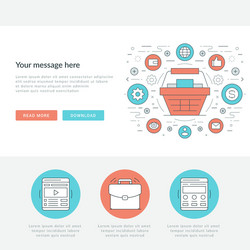flat line business concept web site header vector image