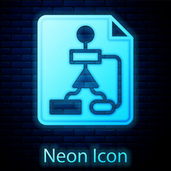 glowing neon tile flowchart for program design vector image
