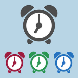 Set of color alarm clock icons sign symbol vector